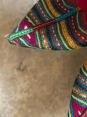 Colorful Striped Embroidered Pointed Toe Flats